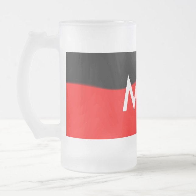 Einfache Monogramm fügen Sie den Namen Mann minima Mattglas Bierglas (Links)