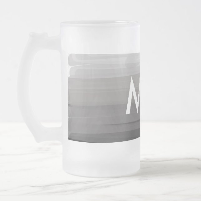 Einfache Monogramm fügen Sie den Namen Mann minima Mattglas Bierglas (Links)
