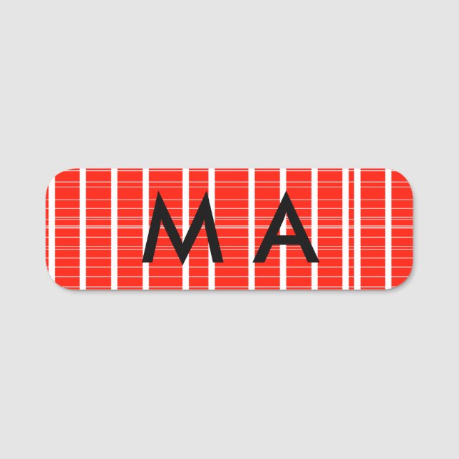 Einfache Monogramm fügen Sie den Namen Mann minima Namensschild (Vorderseite)