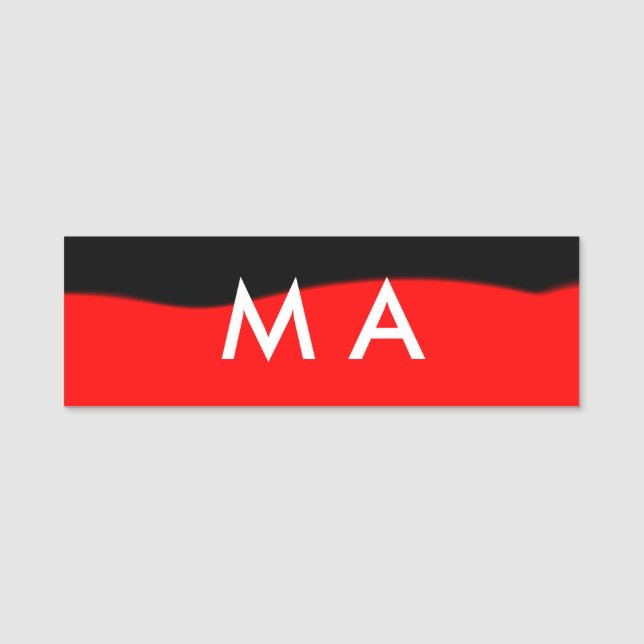 Einfache Monogramm fügen Sie den Namen Mann minima Namensschild (Vorderseite)