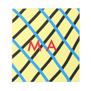 Einfache Monogramm fügen Sie den Namen Mann minima Notizblock