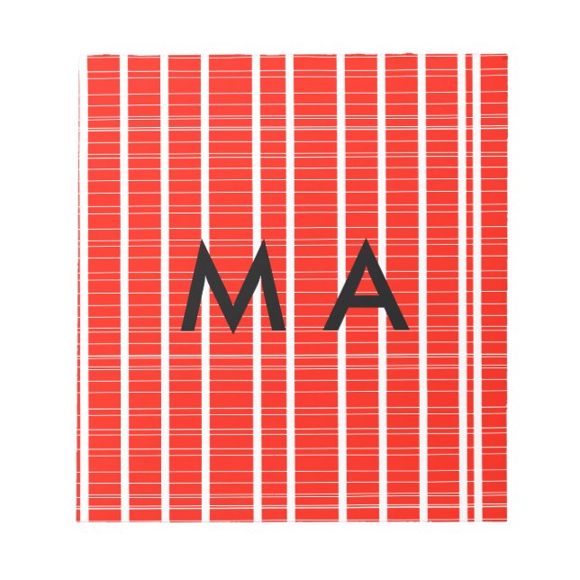 Einfache Monogramm fügen Sie den Namen Mann minima Notizblock (Vorderseite)