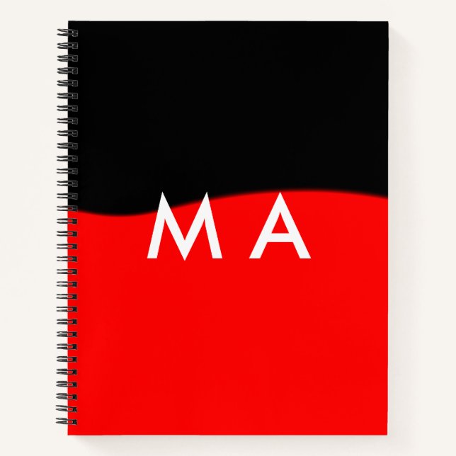 Einfache Monogramm fügen Sie den Namen Mann minima Notizbuch (Vorderseite)