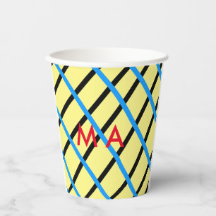 Einfache Monogramm fügen Sie den Namen Mann minima Pappbecher