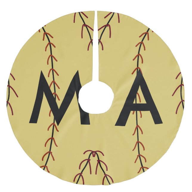 Einfache Monogramm fügen Sie den Namen Mann minima Polyester Weihnachtsbaumdecke (Vorderseite)