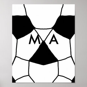 Einfache Monogramm fügen Sie den Namen Mann minima Poster