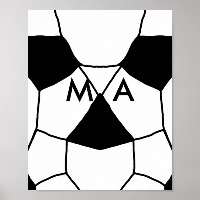 Einfache Monogramm fügen Sie den Namen Mann minima Poster (Vorne)