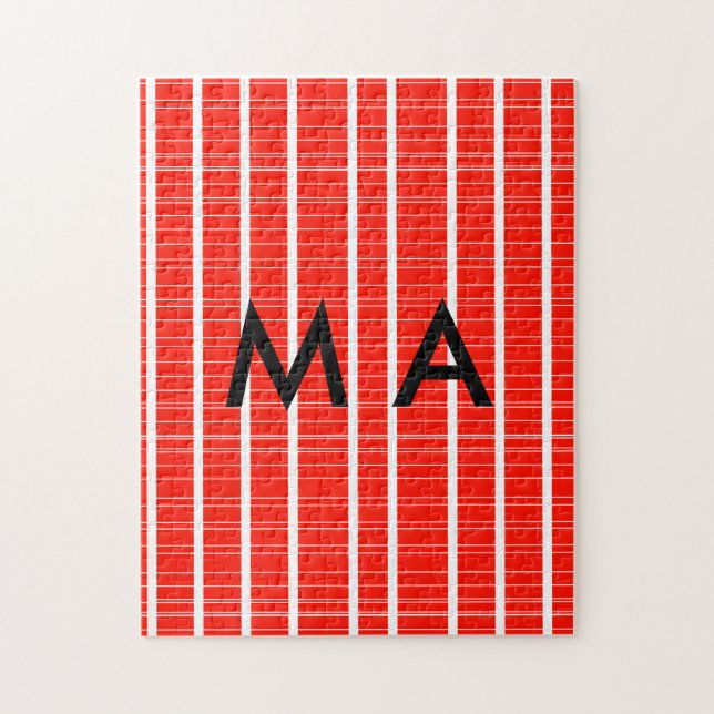 Einfache Monogramm fügen Sie den Namen Mann minima Puzzle (Vertikal)