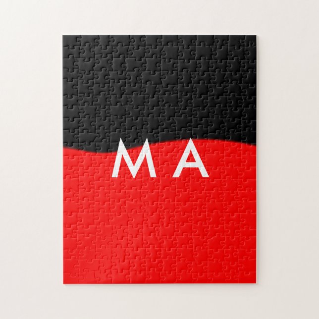 Einfache Monogramm fügen Sie den Namen Mann minima Puzzle (Vertikal)