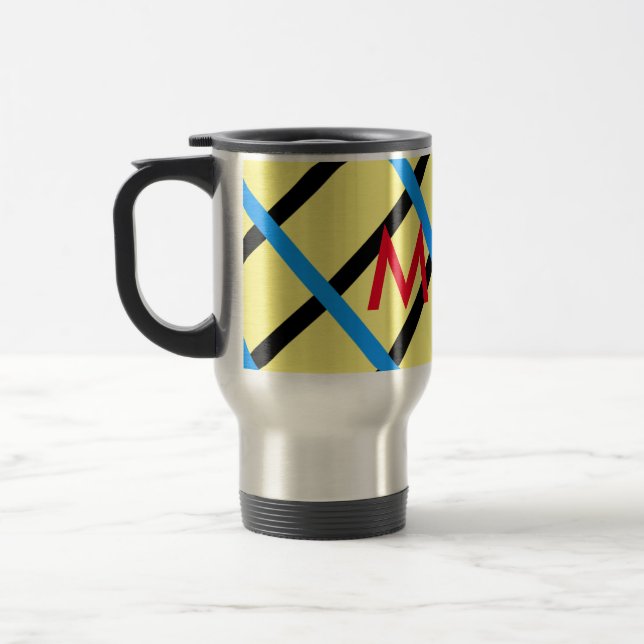Einfache Monogramm fügen Sie den Namen Mann minima Reisebecher (Links)