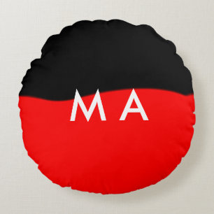 Einfache Monogramm fügen Sie den Namen Mann minima Rundes Kissen