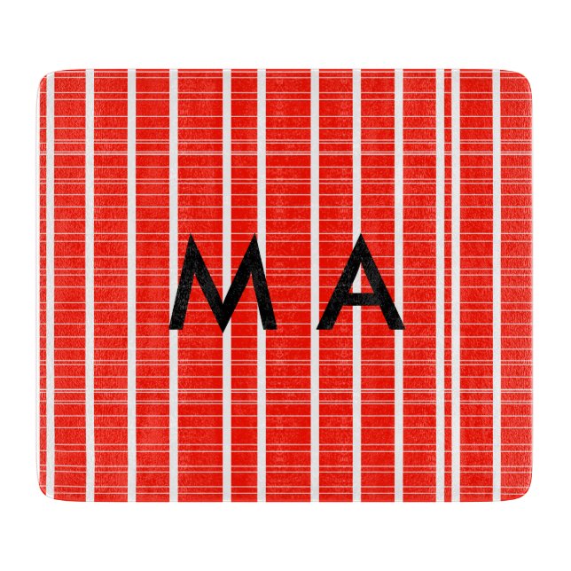 Einfache Monogramm fügen Sie den Namen Mann minima Schneidebrett (Vorderseite)