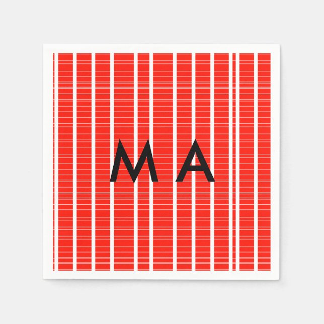 Einfache Monogramm fügen Sie den Namen Mann minima Serviette (Vorderseite)