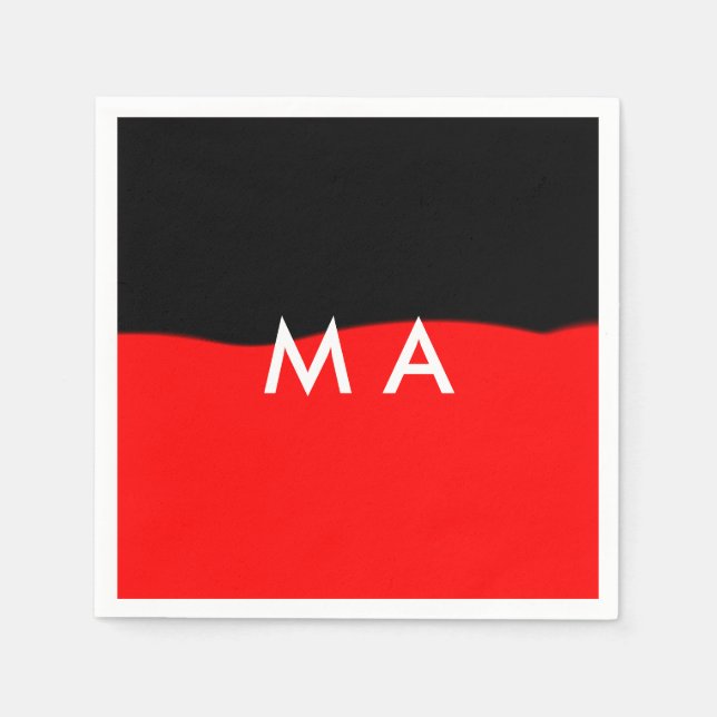 Einfache Monogramm fügen Sie den Namen Mann minima Serviette (Vorderseite)