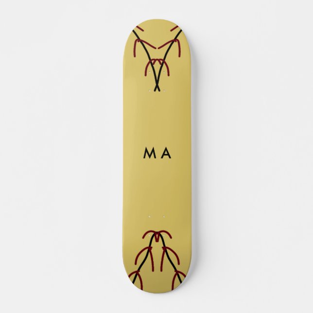Einfache Monogramm fügen Sie den Namen Mann minima Skateboard (Vorne)
