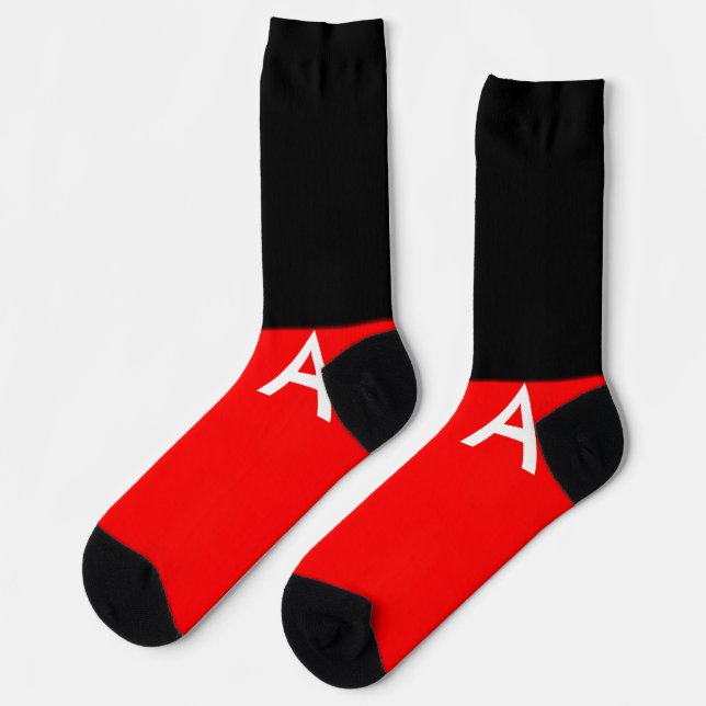 Einfache Monogramm fügen Sie den Namen Mann minima Socken (Linkes Detail)