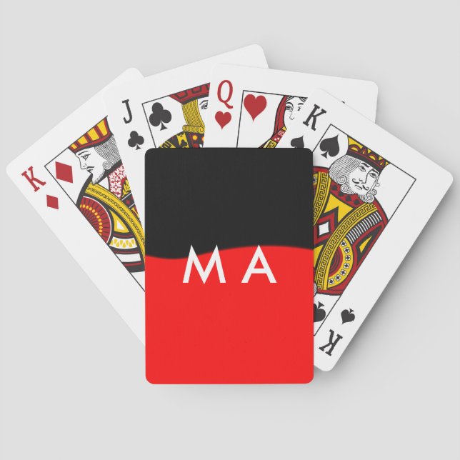 Einfache Monogramm fügen Sie den Namen Mann minima Spielkarten (Rückseite)