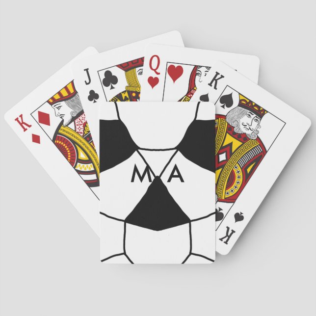 Einfache Monogramm fügen Sie den Namen Mann minima Spielkarten (Rückseite)