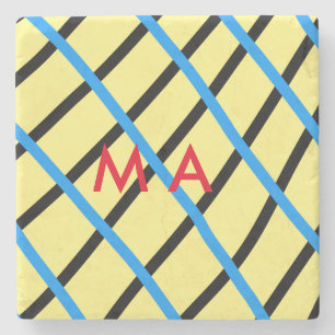 Einfache Monogramm fügen Sie den Namen Mann minima Steinuntersetzer