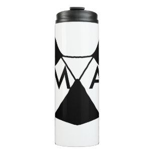 Einfache Monogramm fügen Sie den Namen Mann minima Thermosbecher