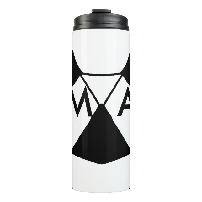 Einfache Monogramm fügen Sie den Namen Mann minima Thermosbecher (Vorderseite)
