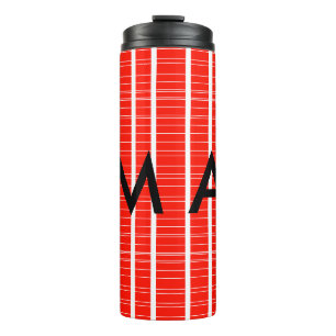 Einfache Monogramm fügen Sie den Namen Mann minima Thermosbecher