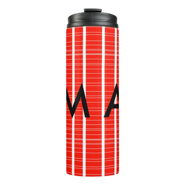 Einfache Monogramm fügen Sie den Namen Mann minima Thermosbecher (Vorderseite)
