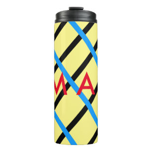 Einfache Monogramm fügen Sie den Namen Mann minima Thermosbecher