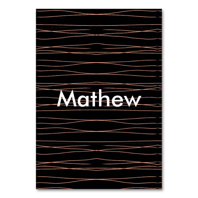 Einfache Monogramm fügen Sie den Namen Mann minima Tischnummer (Vorderseite)