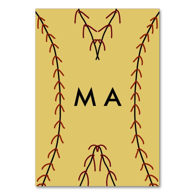 Einfache Monogramm fügen Sie den Namen Mann minima Tischnummer (Vorderseite)