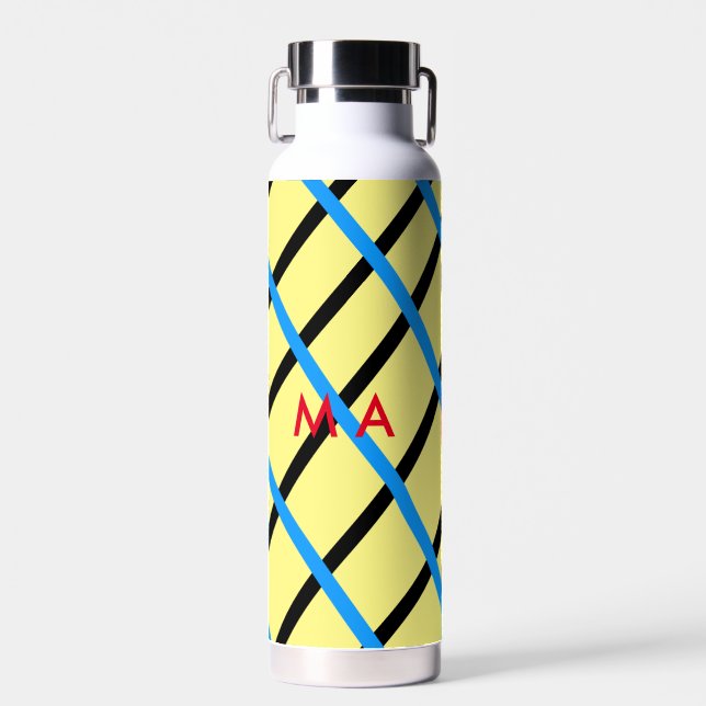 Einfache Monogramm fügen Sie den Namen Mann minima Trinkflasche (Vorne)