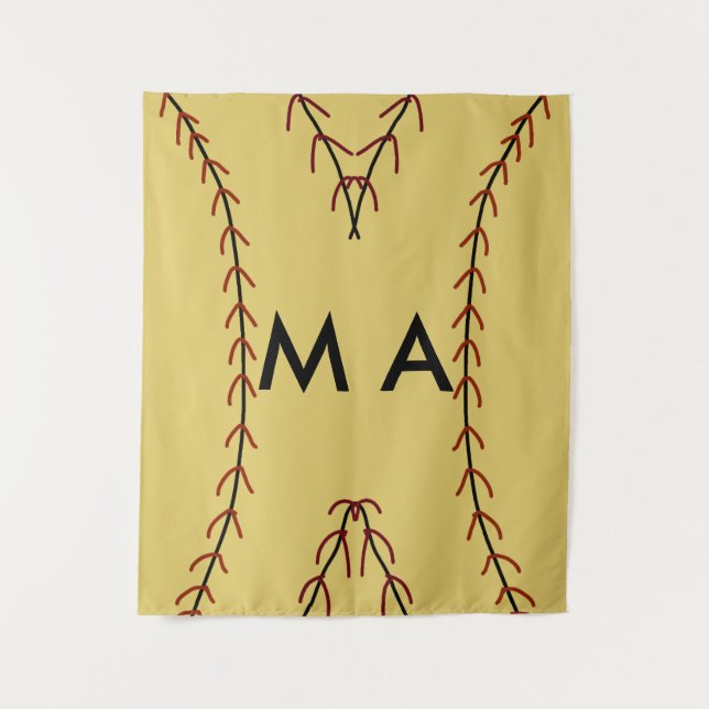 Einfache Monogramm fügen Sie den Namen Mann minima Wandteppich (Vorderseite)