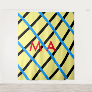 Einfache Monogramm fügen Sie den Namen Mann minima Wandteppich