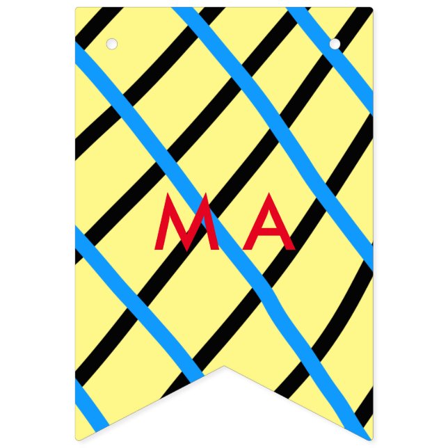 Einfache Monogramm fügen Sie den Namen Mann minima Wimpelkette (Zweite Fahne)