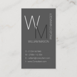 Einfache Monogramm-Graue Berufliche Visitenkarte