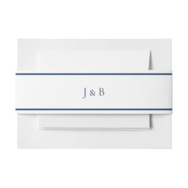 Einfache Monogramm-Hochzeit Einladungsbanderole