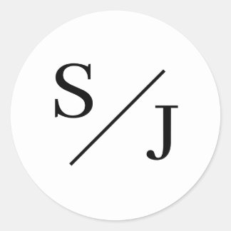 Einfache Monogramm-Hochzeit Runder Aufkleber