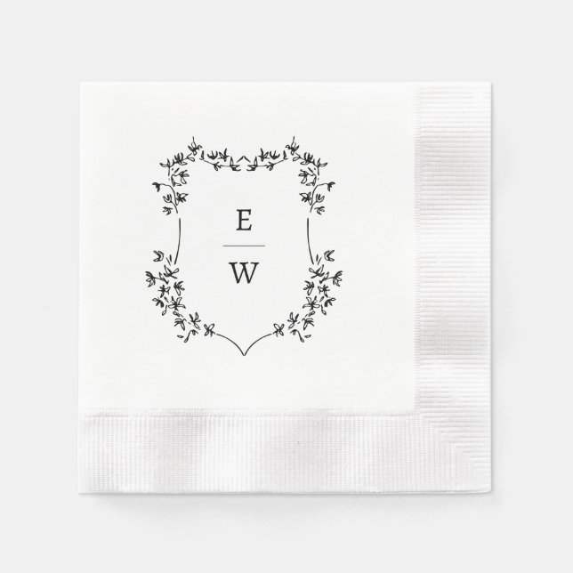 Einfache Monogramm-Hochzeit Serviette (Vorderseite)