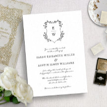 Einfache Monogramm-Hochzeitseinladung