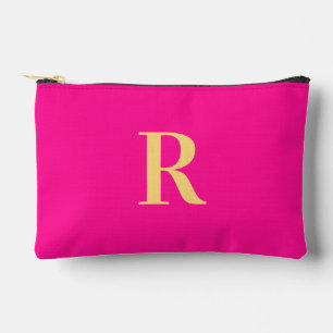 Einfache Monogramm Hot Pink Zubehörtasche