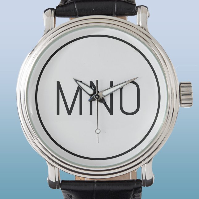Einfache Monogramm-Initial Armbanduhr (Simple monogram initial personalized minimalist watch)