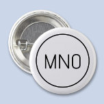 Einfache Monogramm-Initial Button<br><div class="desc">Moderne Typografie minimalistisch Monogramm Initialdesign,  das zu personalisieren geändert werden kann. Einfache kreisförmige Grenze zum Rahmen der Initialen. Frisch und minimalistisch.</div>