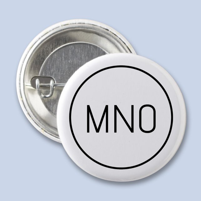Einfache Monogramm-Initial Button (Simple monogram initial personalized minimalist button)