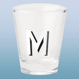 Einfache Monogramm-Initial-Drop-Shadow Schnapsglas