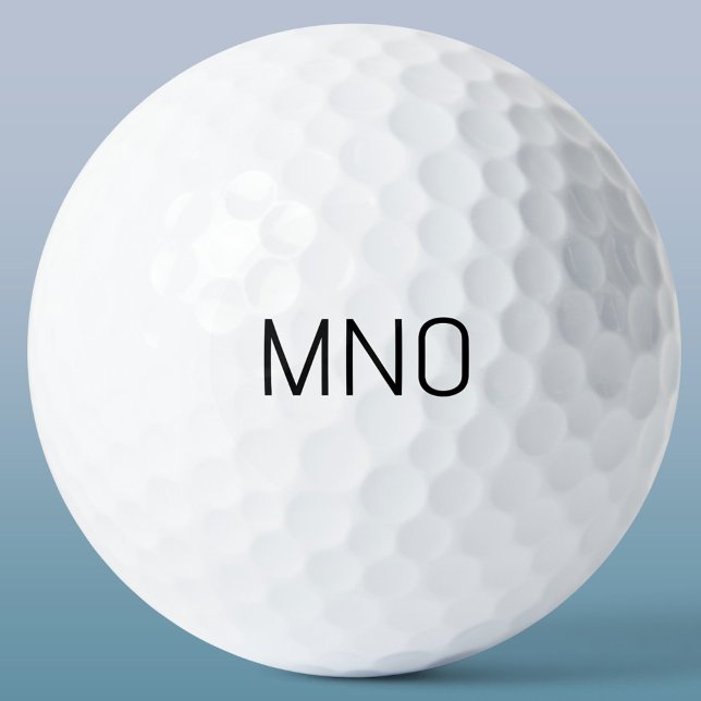 Einfache Monogramm-Initial Golfball (Simple monogram initials personalized modern typography golf ball)