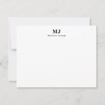 Einfache Monogramm-Initialen Namensnotizkarte