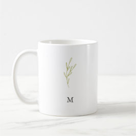 Einfache Monogramm Minimalistisches Olive Green Le Kaffeetasse