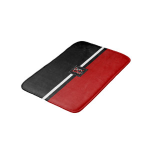 Einfache Monogramm mit zwei Tonen Schwarz und Rot Badematte