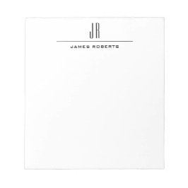 Einfache Monogramm Modern Beruflich Personalisiert Notizblock