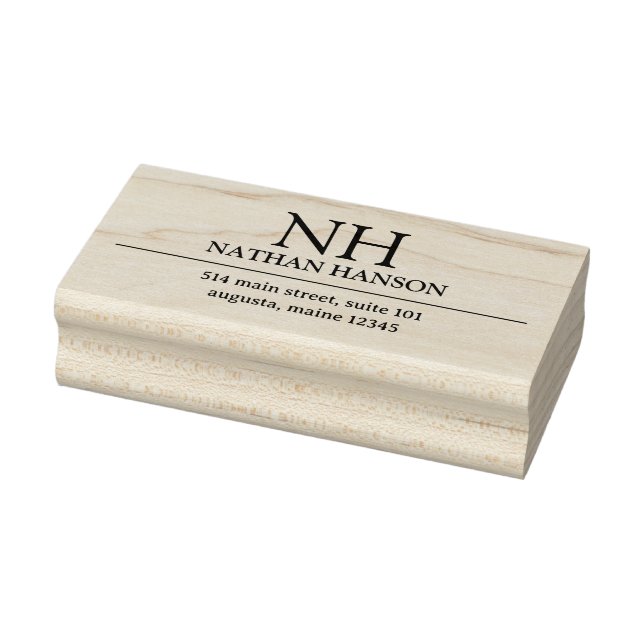 Einfache Monogramm modern Gummistempel (Stempel)